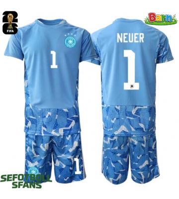 Tyskland Manuel Neuer #1 Målvakt Bortaställ Barn VM 2026 Kortärmad (+ Korta byxor)